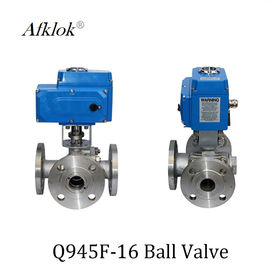 Stainless Steel Sanitary 3 way flange Electric Motor Ball Valve