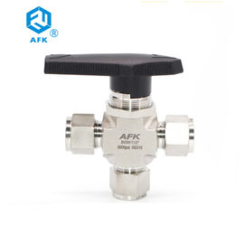 High Pressure Compression Fitting 1/2 Stainless Steel 3 Way Ball Valve