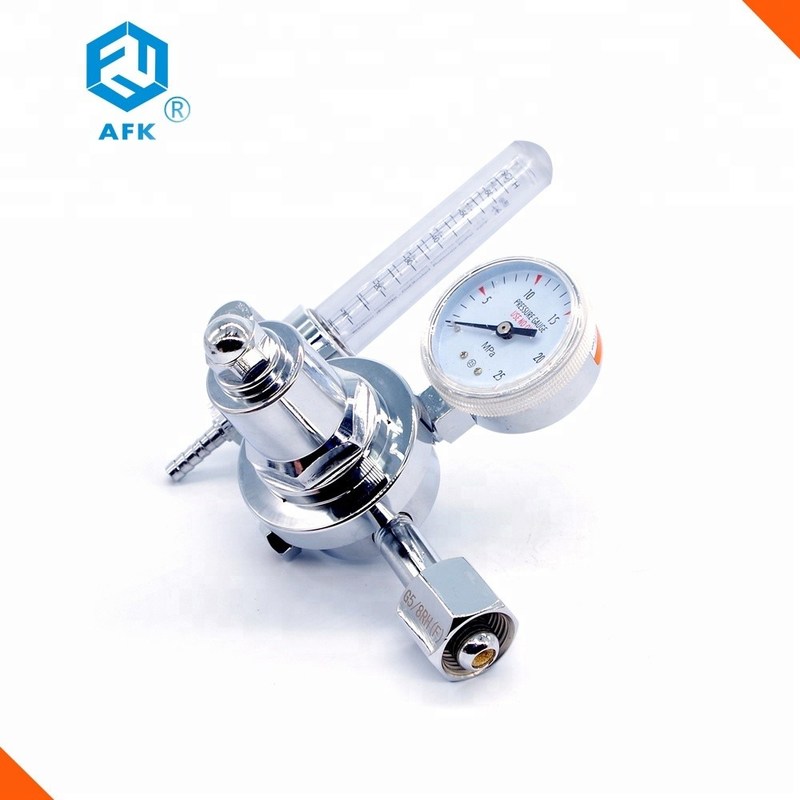 Brass Plated Hydraulic Pressure Regulator Low Pressure Single Stage With Gauge