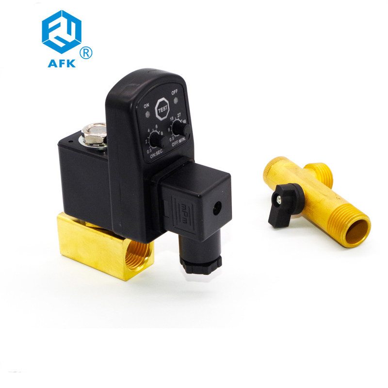 Brass High Pressure Solenoid Valve With OPT Timer 1/2" 110V AC For Air