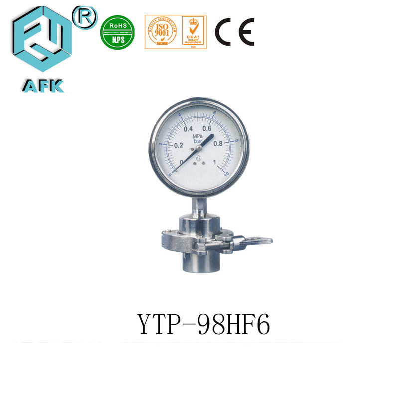 1.5" Gas Boiler Pressure Gauge With Tri Clamp Connector / Diaphragm
