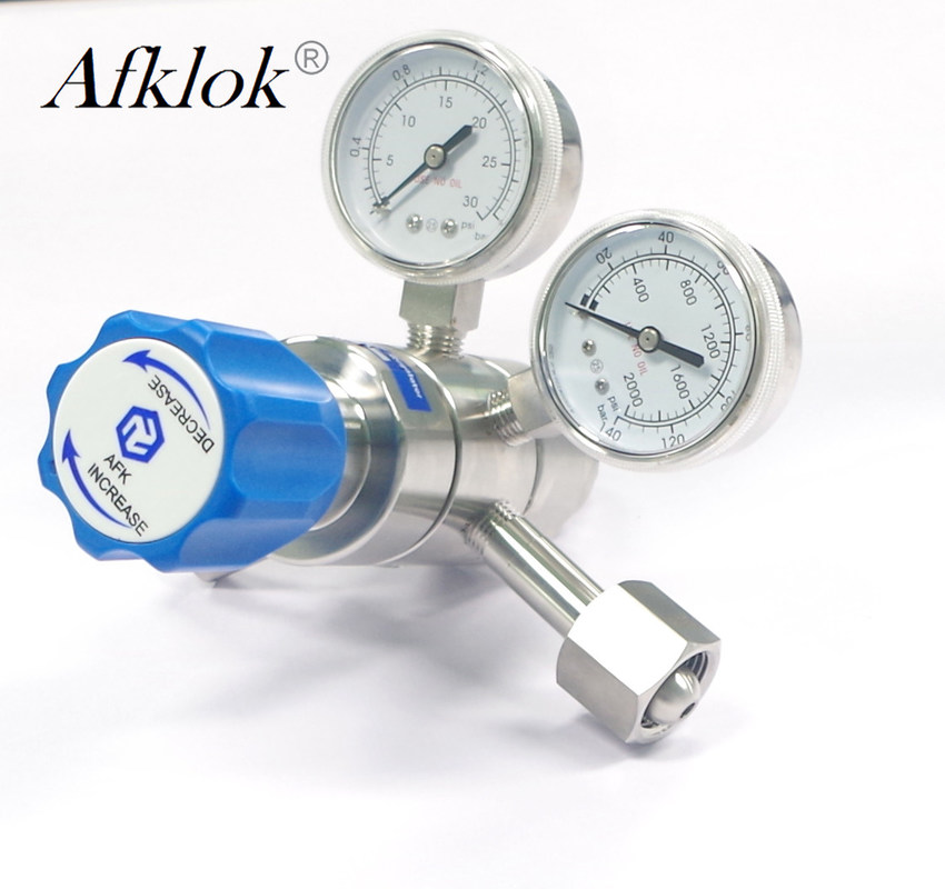 Argon Oxygen Cylinder 1/4" NPT SS316 Gas Pressure Regulator