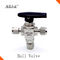 3 Way 1/8&quot; 1/4&quot; 3/8&quot; 1/2&quot; Stainless Steel 316 High Pressure Ball Valve