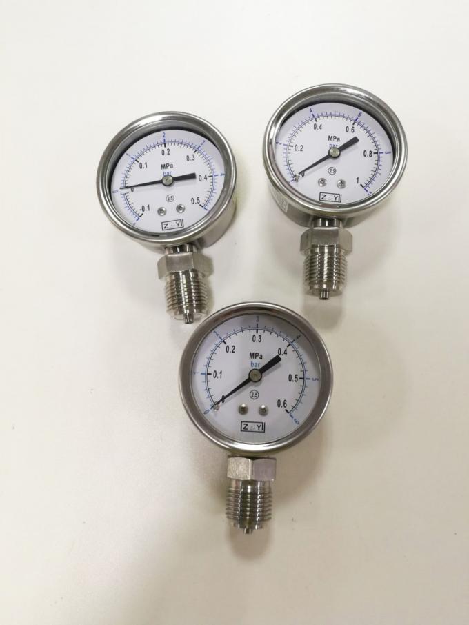 Stainless Steel Gas Pressure Test Gauge Low Pressure Mpa PSI Bar 1/2NPT