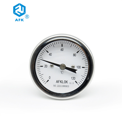 Axial Industrial bimetal Dial Type thermometer 120℃