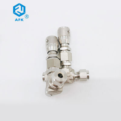 Double Ferrule Threaded Liquid Needle Valves , 2 Way Stainless Steel ...
