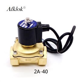 Brass 1.5 inch 220V AC Waterproof Solenoid Valves Normally Closed