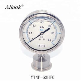 Stainless Steel 63mm bottom connect Oil filled Sanitary Type Pressure Gauge