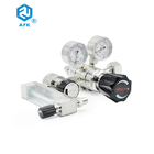 Dual Stage CO2 Gas Pressure Regulator 4500psi With Diaphragm Valve / Flowmeter