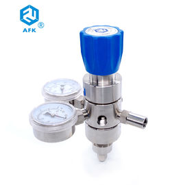 Two Stage Industrial Gas Pressure Regulator , Safety Relief Valve With Gauges