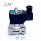 DN25 Stainless Steel 1 inch Natural Lpg Gas Solenoid Valve DC 12V