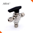Small Volume Stainless Steel Ball Valve High Temp Resistant 3000 PSI 3 Way  3/8" For Gas