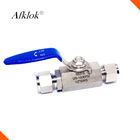 One Piece Two Way Ferrule Ball Valve Stainless Steel 1000Psi