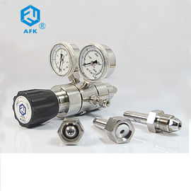 316L Inlet Stainless Steel Pressure Regulator 200 Bar Two - Stage Silvery White