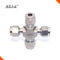 Stainless Steel Cross Pipe 316 1/4 Pipe Fittings Union Connector