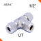 316 Forged Stainless Steel Tube Fittings 1/2&quot; Inch Tee Sturcture CE Certification