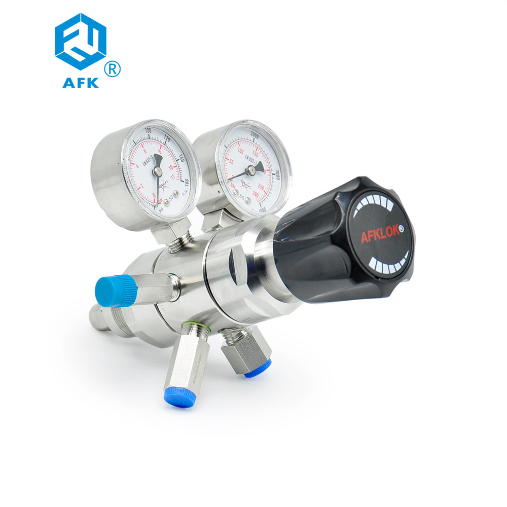 Adjustable High Pressure Dual Stage Pressure Regulator With Gauge Ball