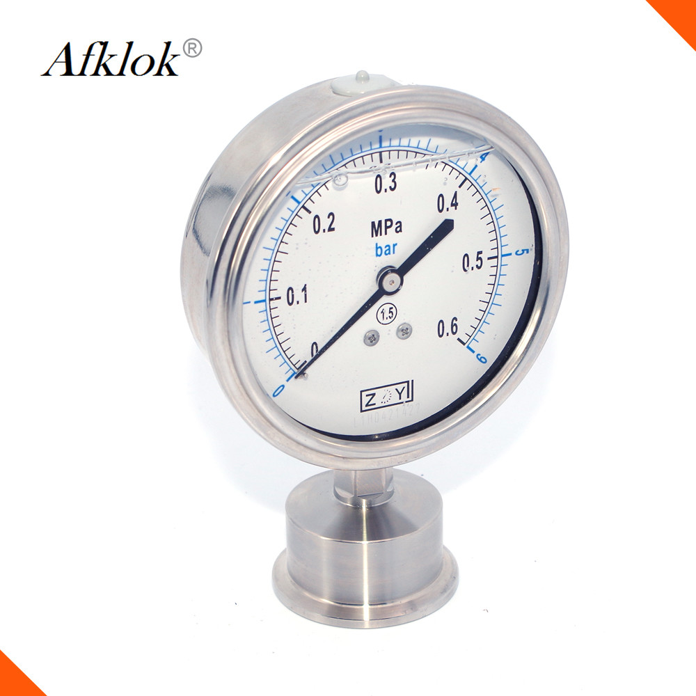 Tri Clamp Connect Gas Leak Test Gauge , Sanitary Type Lp Gas Pressure