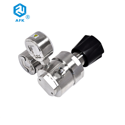 AFK R12 316 Stainless Steel Pressure Regulator Dual Gauge Nitrogen 6000psi