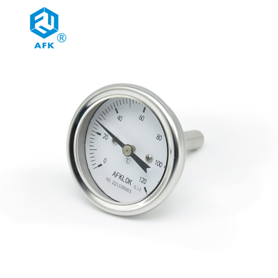 Axial Industrial Bimetallic Thermometers 0 - 120 Degree Dial Type Corrosion Poof
