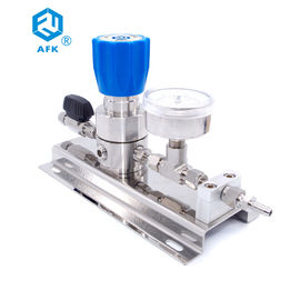 High pressure gas control panel stainless steel 316L argon gas pressure regulator with ball valve