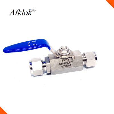 One Piece Two Way Ferrule Ball Valve Stainless Steel 1000Psi
