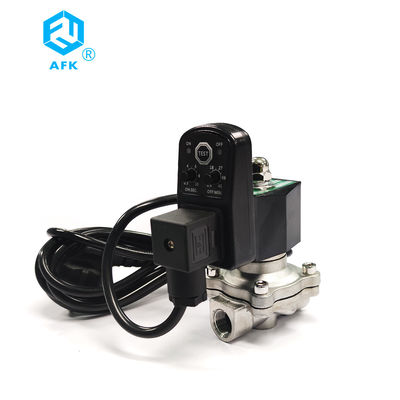 16mm Port AC220V Stainless Steel Solenoid Valve 2W-10B With Timer