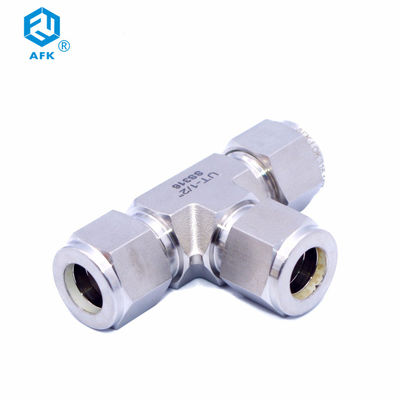 GB SS316 Forged Equal Tee Fitting Ferrule OD Thread Gas Pipe Fittings