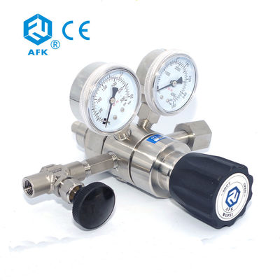 PCTFE 3000psi Two Gauge Pressure Regulator AFK 316L Cylinder Pressure Regulator