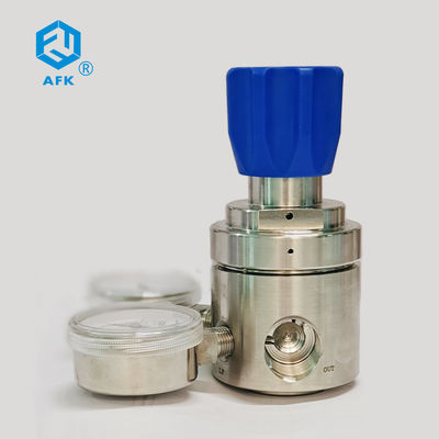 SS PCTFE Nitrogen Oxygen Pressure Regulator Diaphragm Double Gauge AFK R13