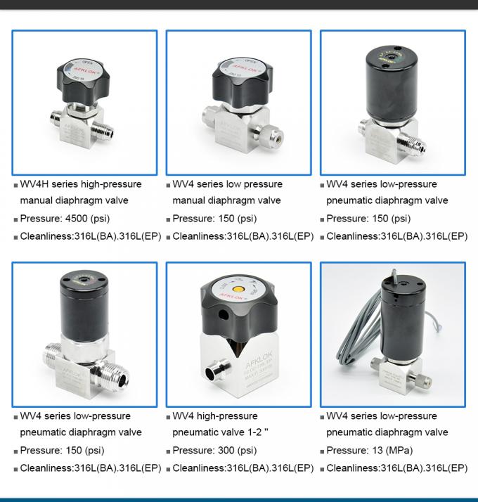 EP Grade Straight Through Diaphragm Valve SS316 Ultrahigh Purity Manual
